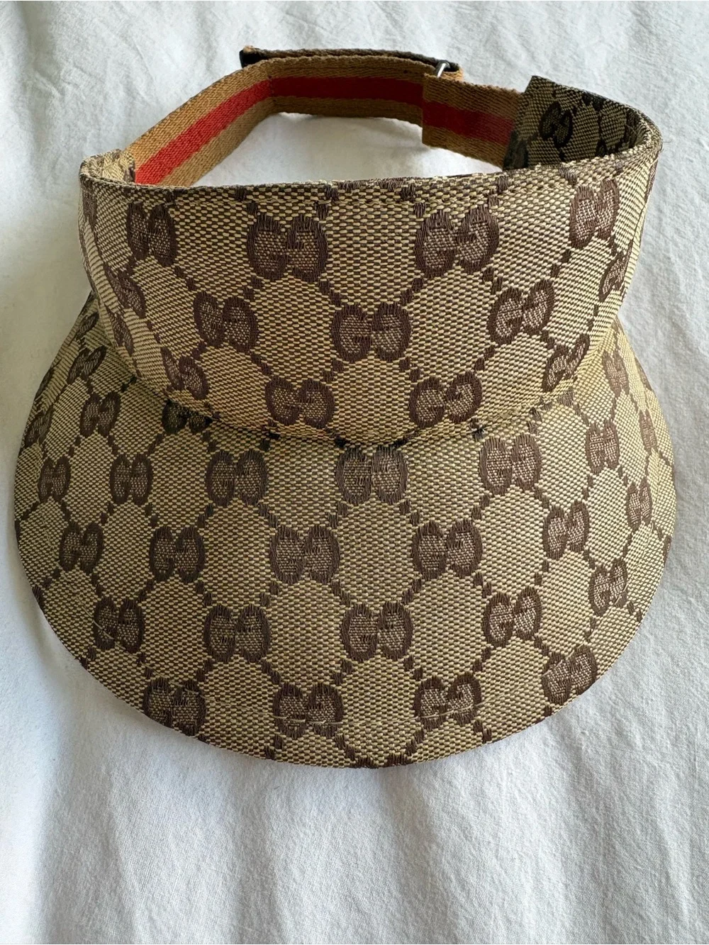 Vintage 99/00 Tom Ford Era Gucci GG Monogram Canvas Sun Visor Adjustable Size M